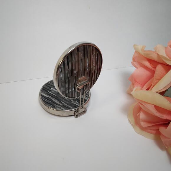 Vtg Treville West Germany Striped Double Fold Mirror, Makeup, Travel, Vanity - Picture 2 of 9